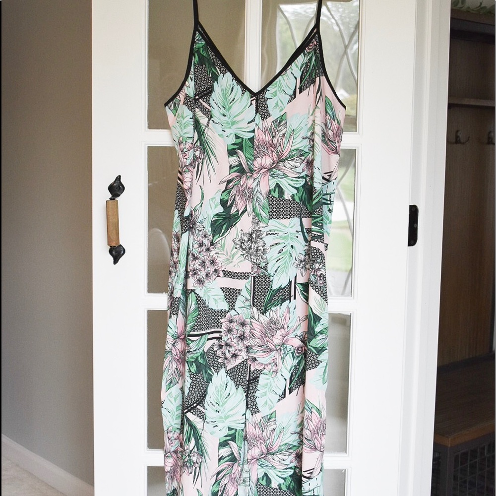 River Island Slip Dress in Tropical Print